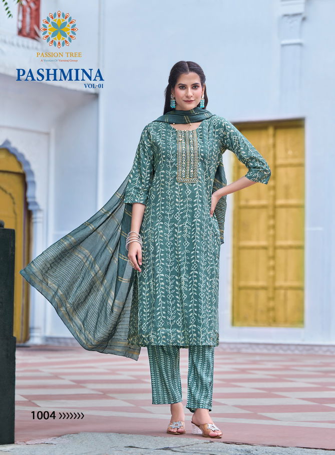 Pashmina Vol 1 By Passion Tree Modal Printed Kurti With Bottom Dupatta Wholesale Online